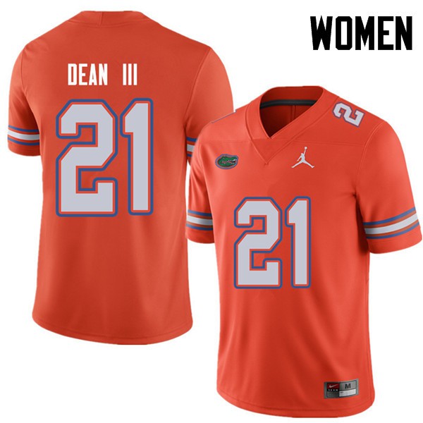 Jordan Brand Women #21 Trey Dean III Florida Gators College Football Jersey Orange